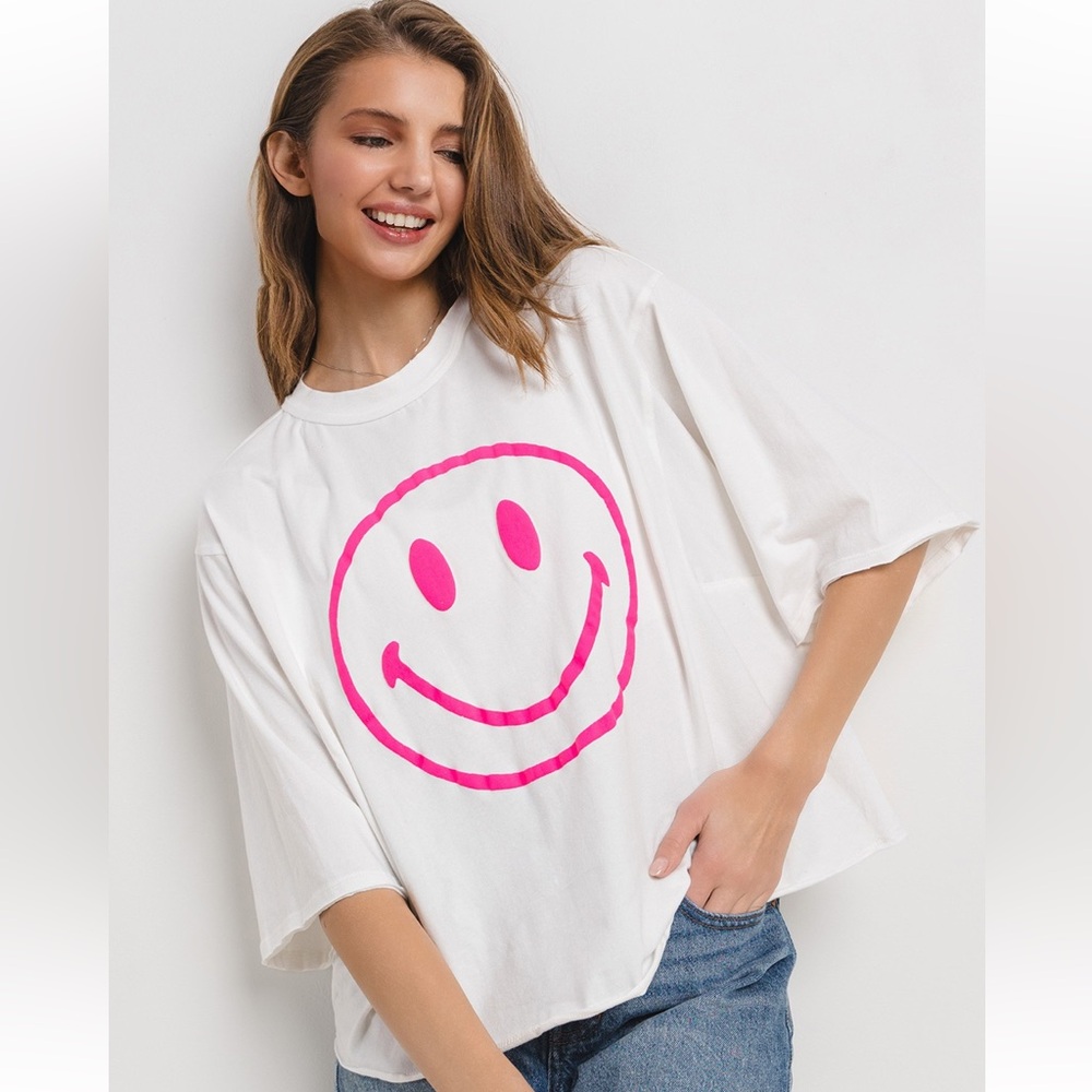 37 Loose Fit Smile Print T-shirt